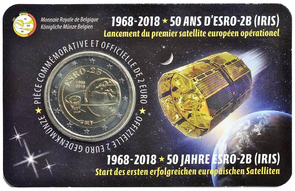 2 euros conmemorativa 50 Aniversario del lanzamiento del satélite ESRO-2B Año 2018